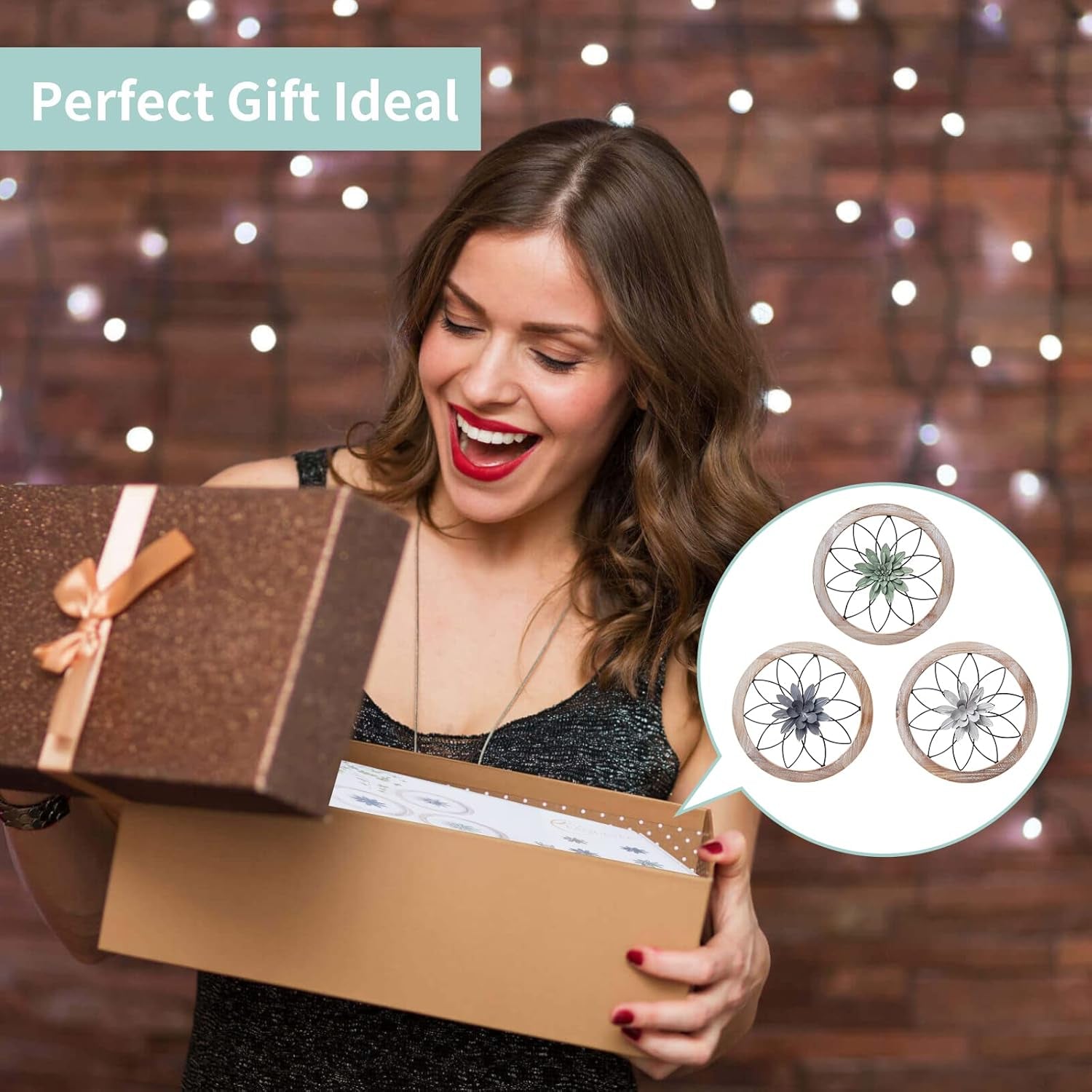 Round Farmhouse Wall Decor – 3-Piece Rustic Floral Medallion Set