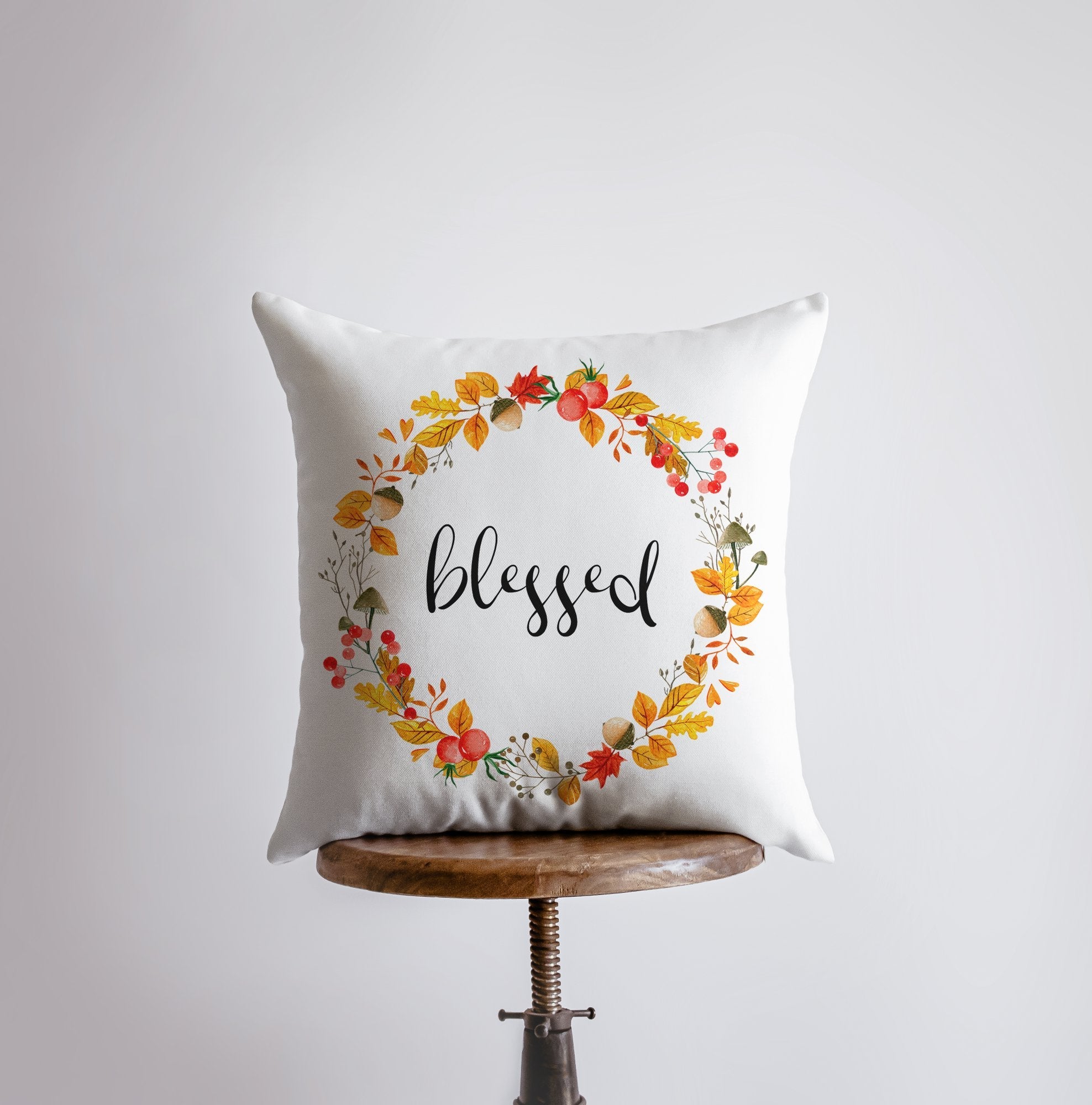 Blessed Throw Pillow Cover – Fall Thanksgiving Farmhouse Décor