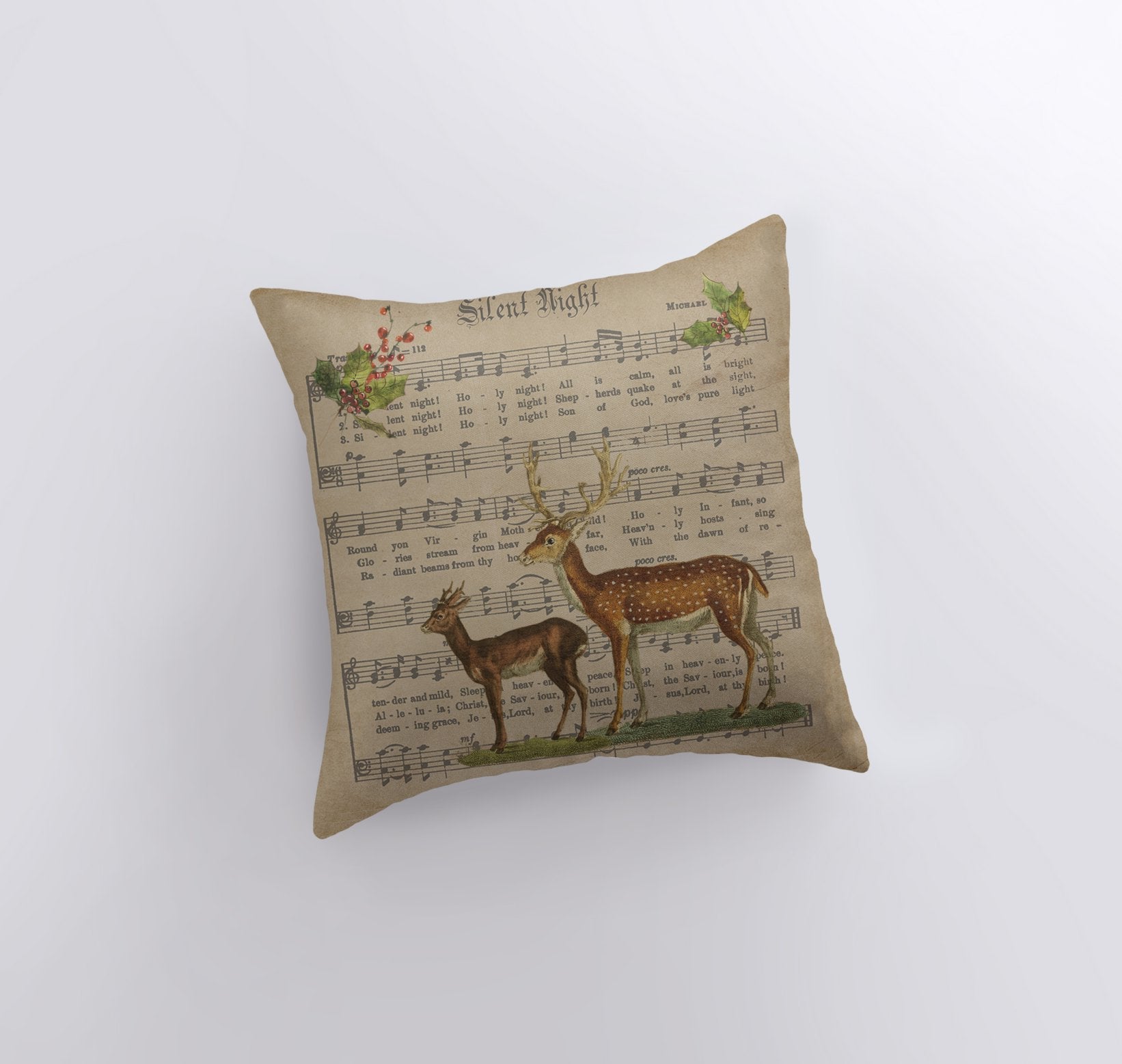 Silent Night – Sheet Music Christmas Throw Pillow Cover