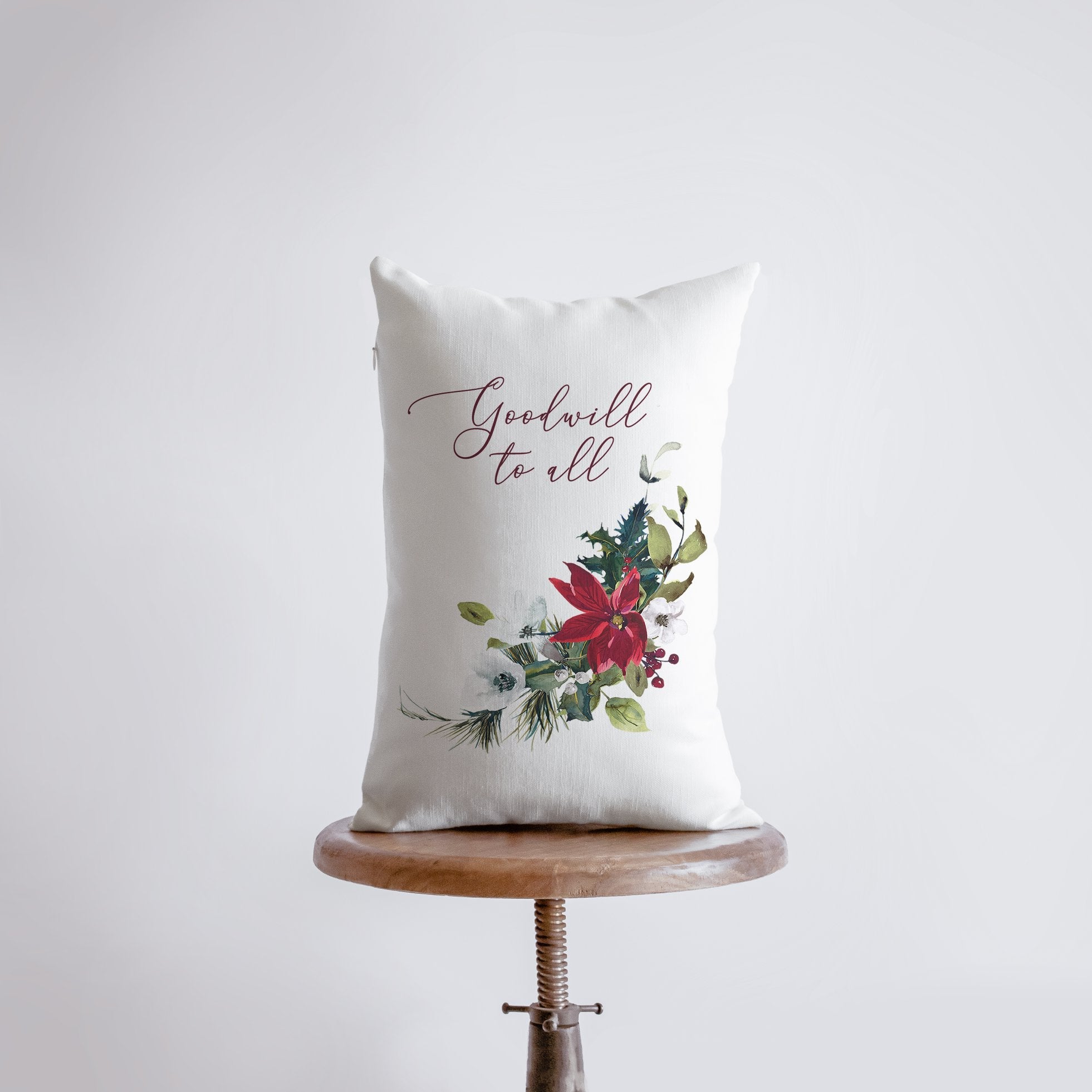 Goodwill Poinsettia Throw Pillow Cover