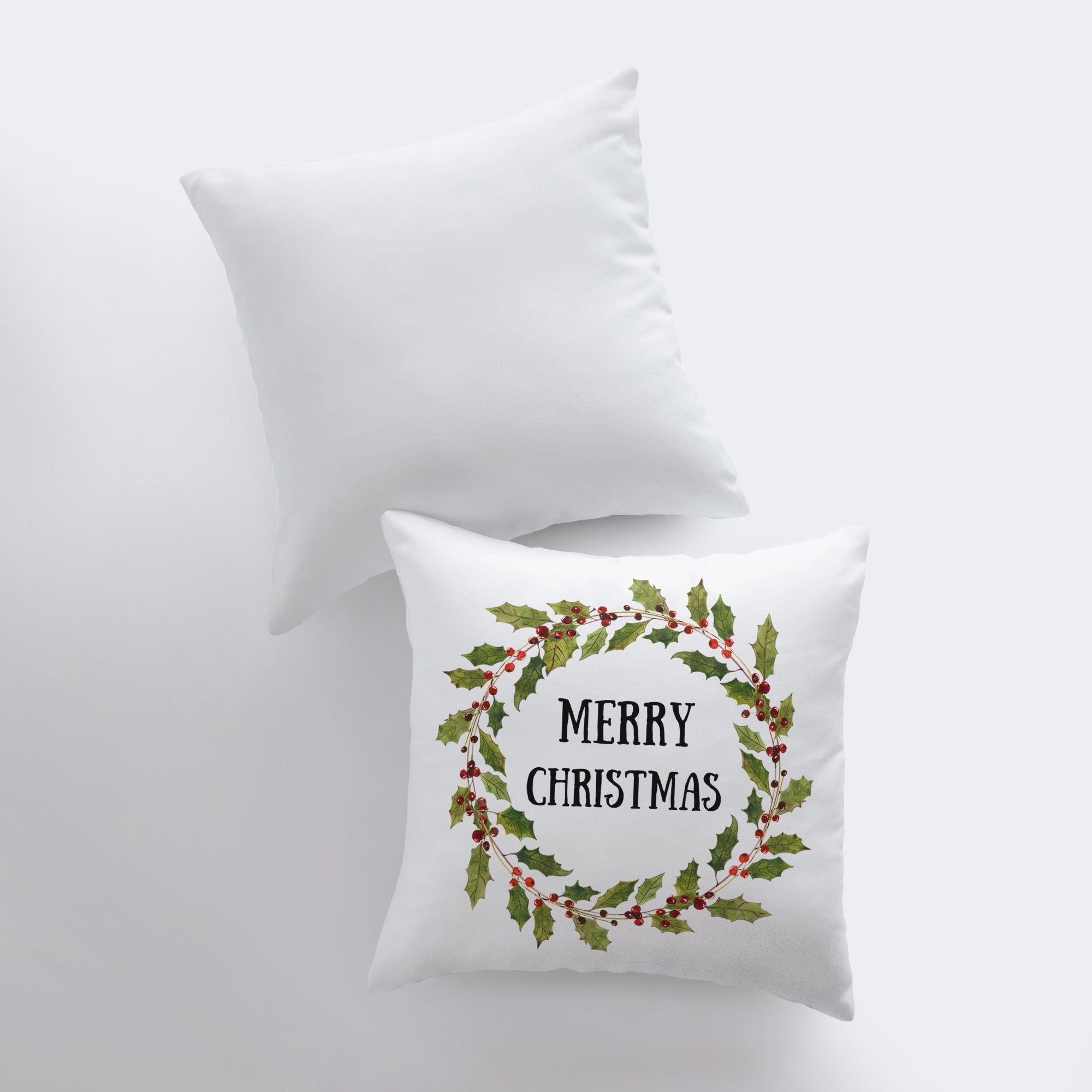 Christmas Wreath Throw Pillow Cover