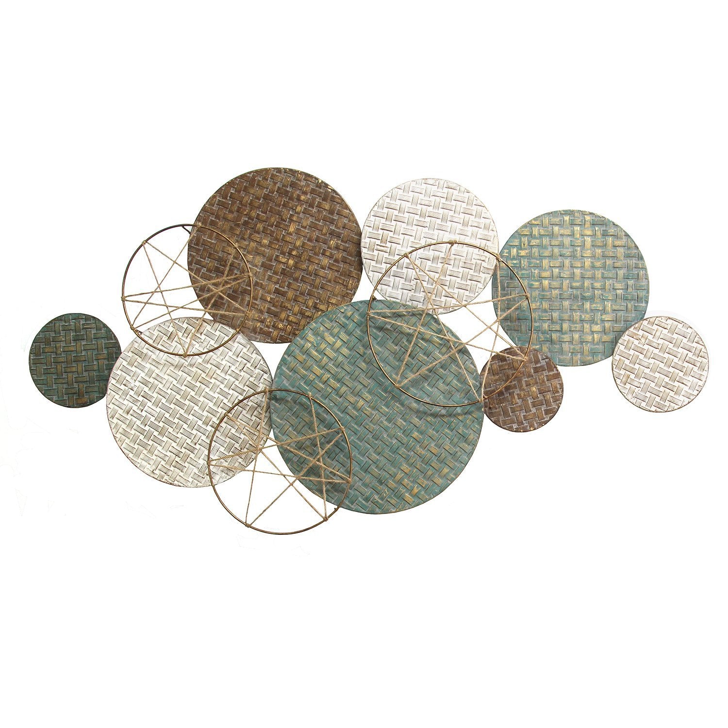 Textured Metal Plate Wall Decor – Handcrafted Collage Design