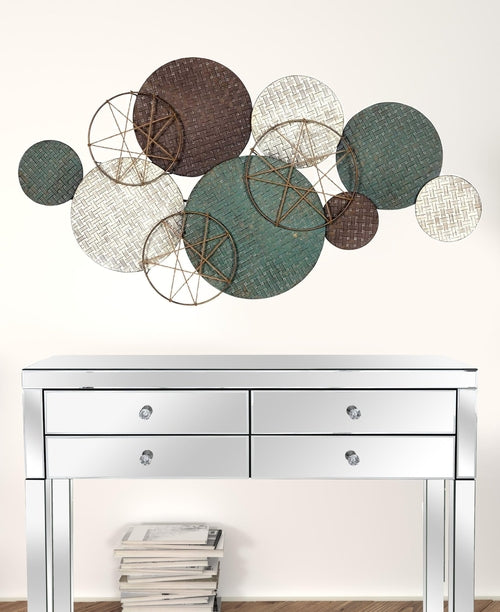 Textured Metal Plate Wall Decor – Handcrafted Collage Design