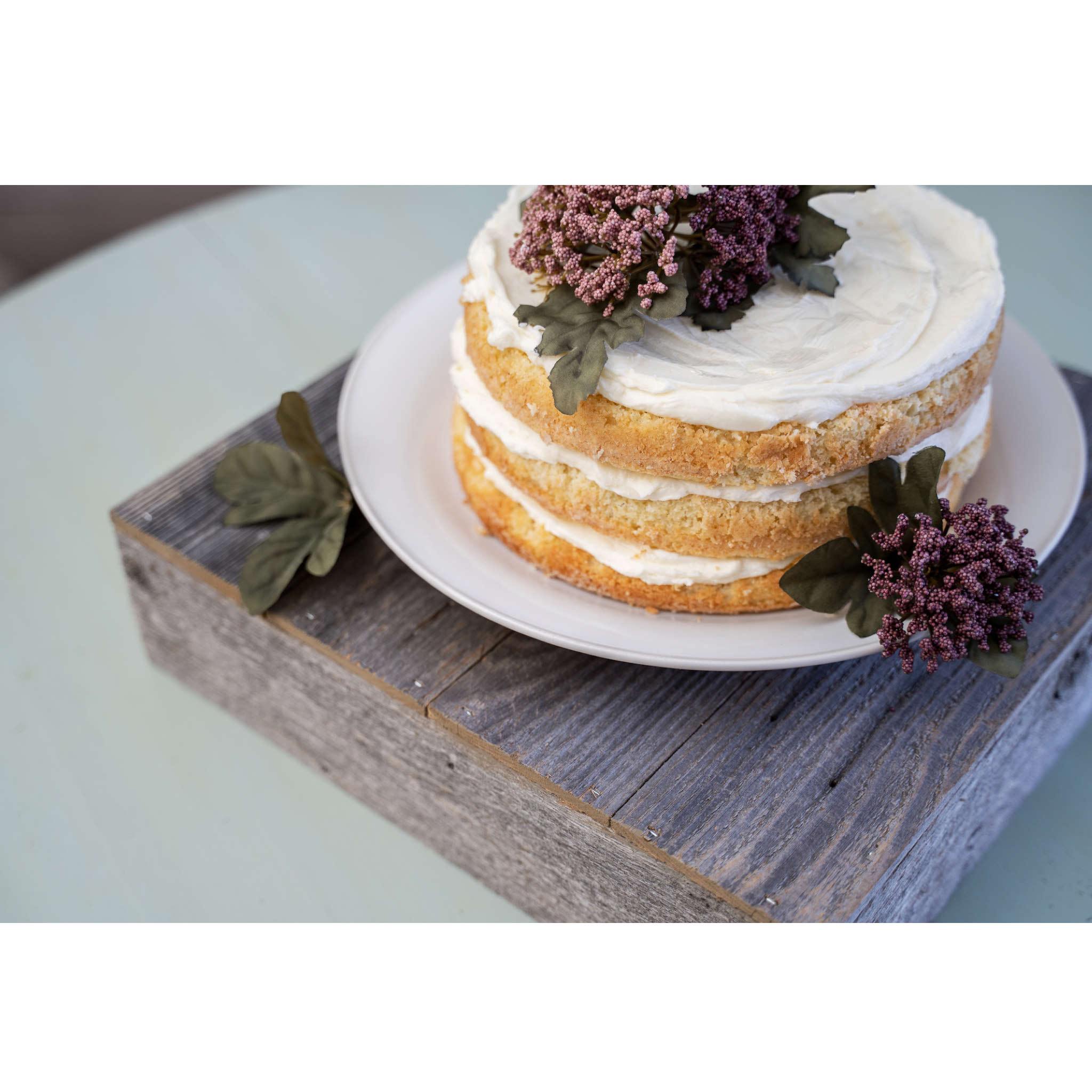 Natural Weathered Gray Cake Stand – Rustic Farmhouse Style