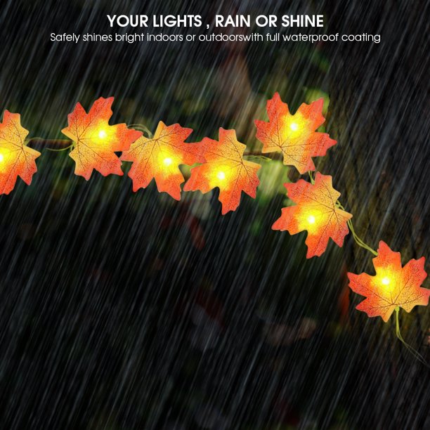 15 Ft Maple Leaf String Lights – Autumn Twinkle Décor