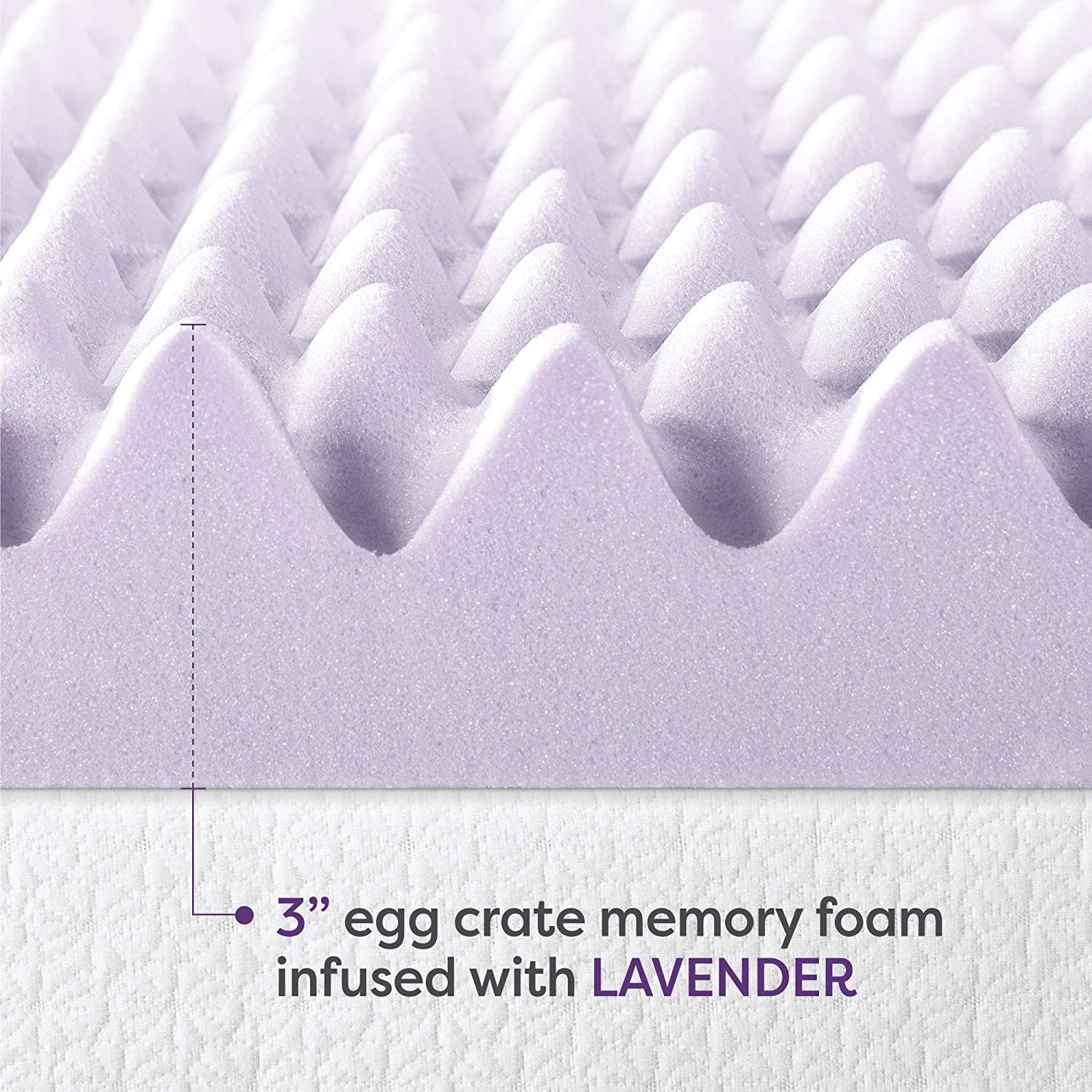 Lavender Infused Queen Memory Foam Topper – For a Calming Night's Sleep
