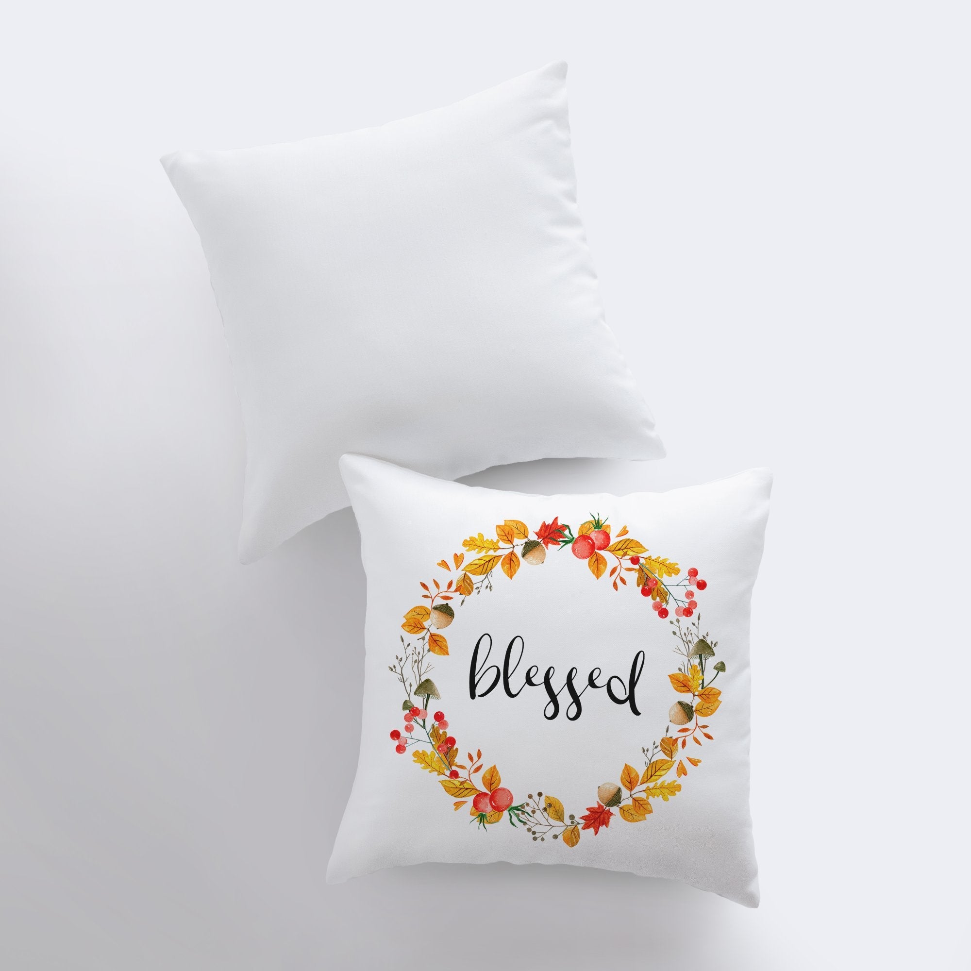 Blessed Throw Pillow Cover – Fall Thanksgiving Farmhouse Décor