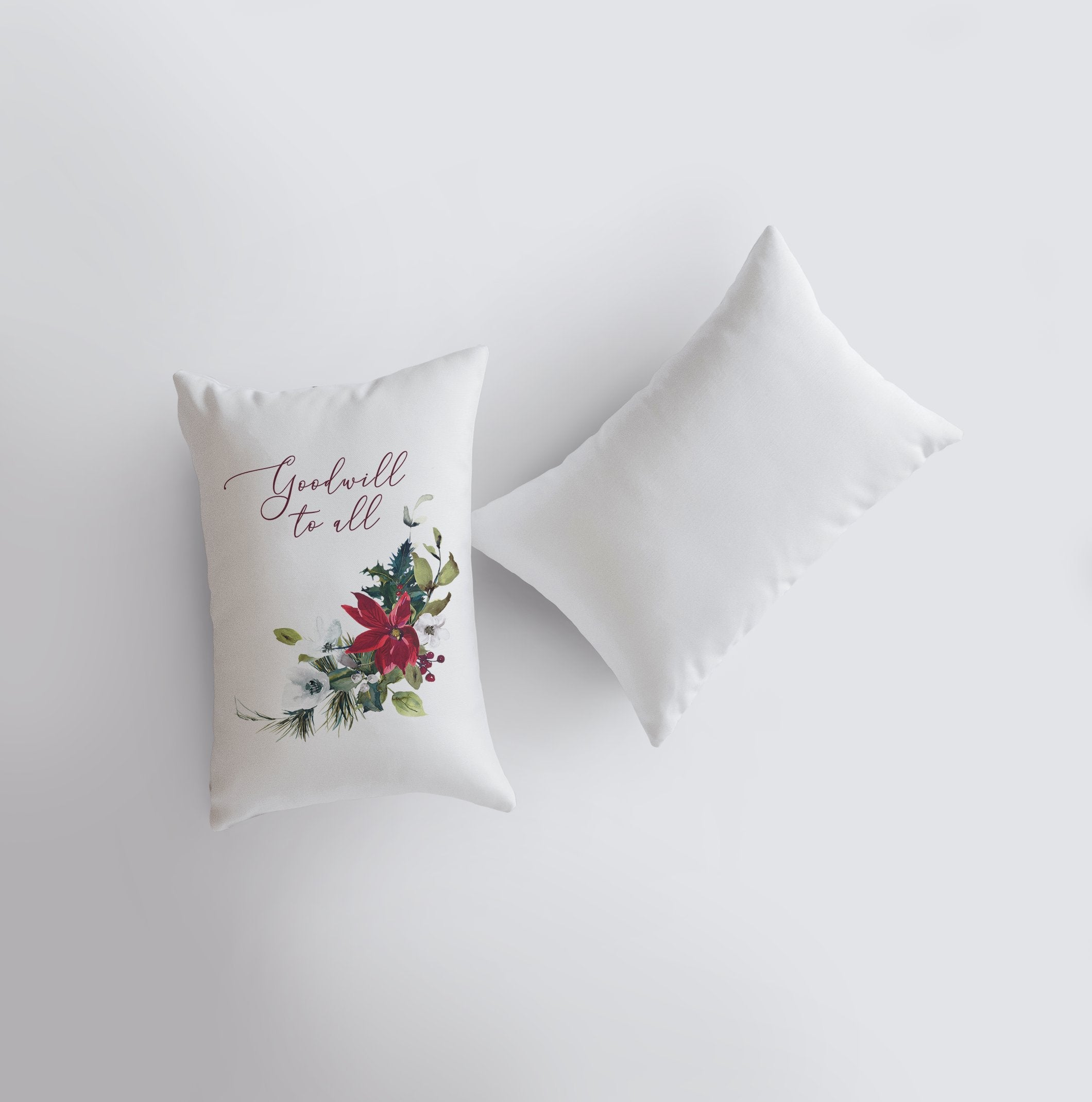 Goodwill Poinsettia Throw Pillow Cover