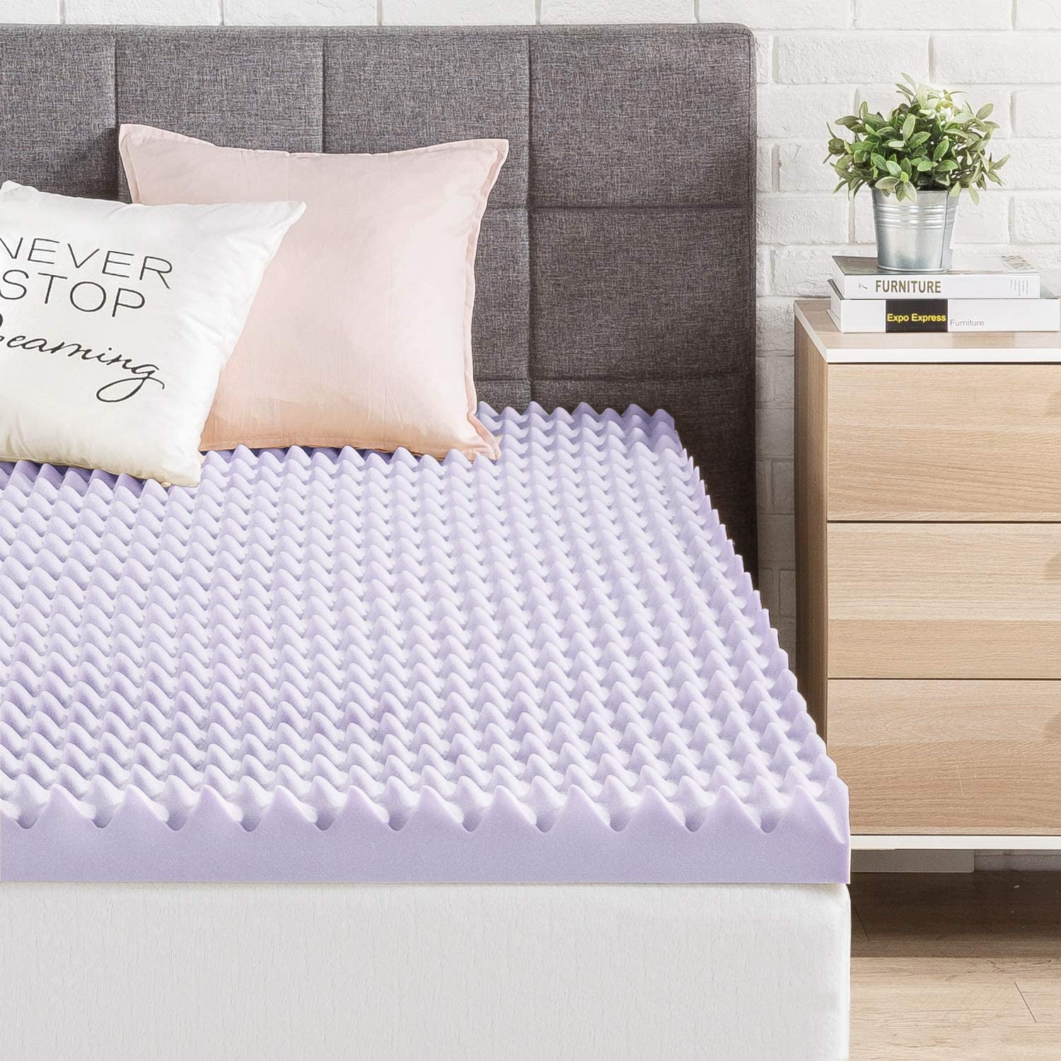 Lavender Infused Queen Memory Foam Topper – For a Calming Night's Sleep