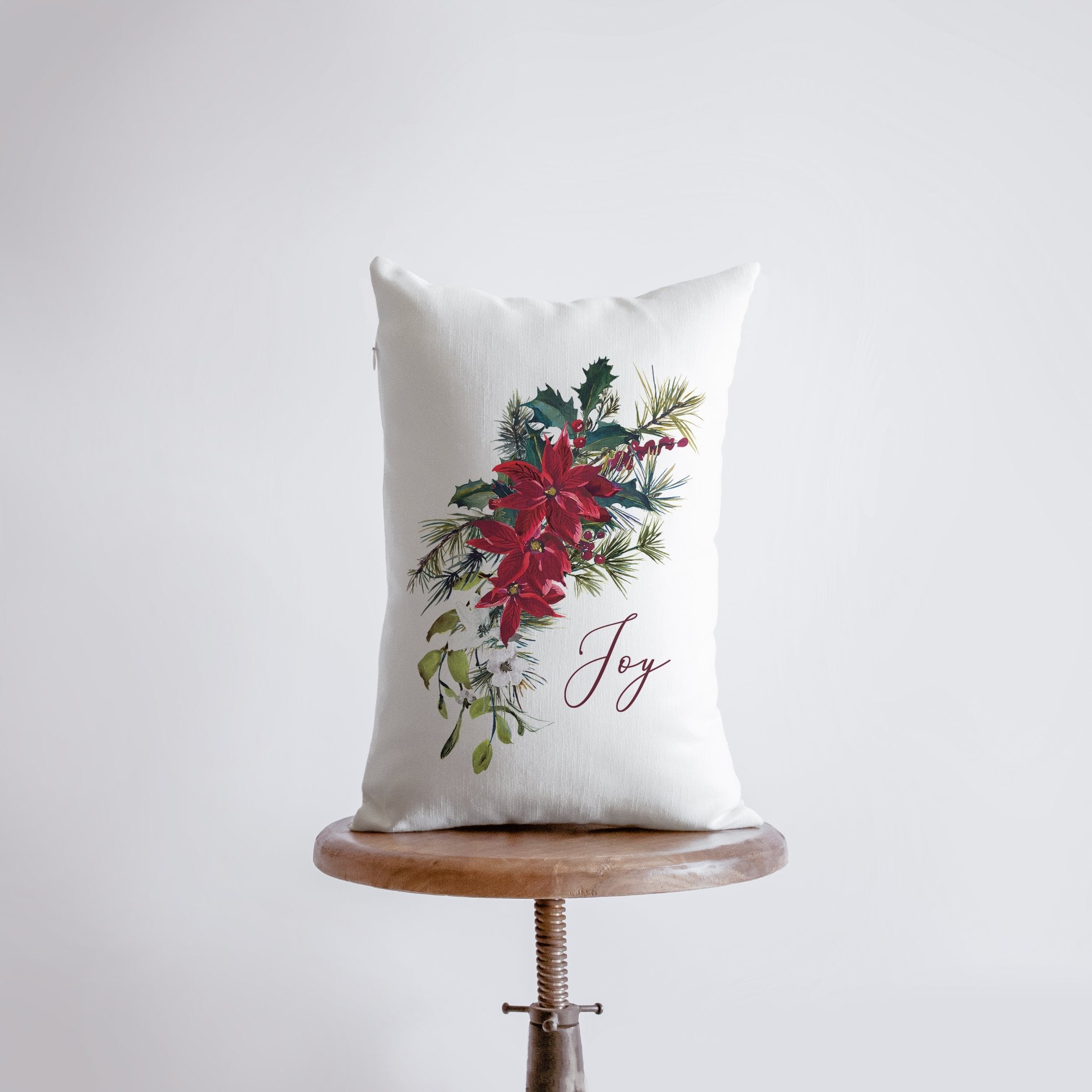 Joy Christmas Throw Pillow Cover