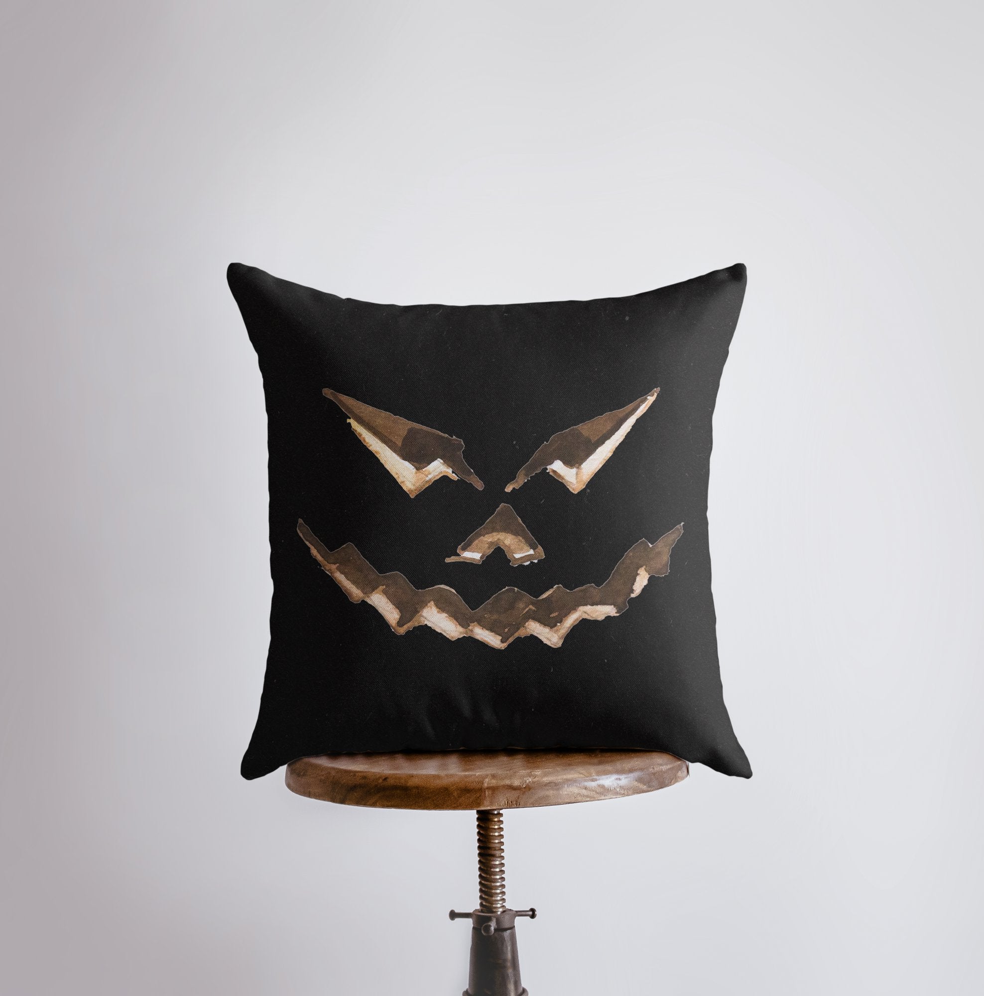 Spooky Jack O’Lantern Face Throw Pillow Cover