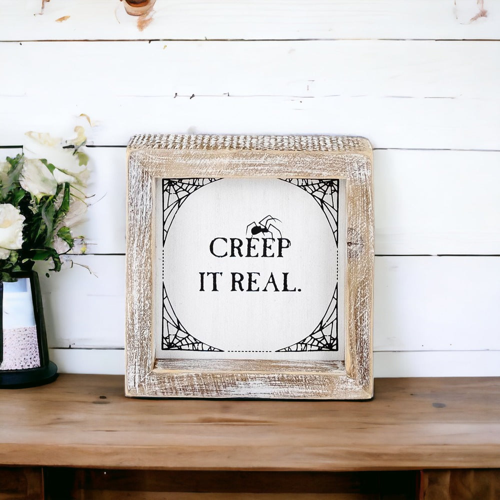 Creep + Autumn - Double-Sided Wooden Sign