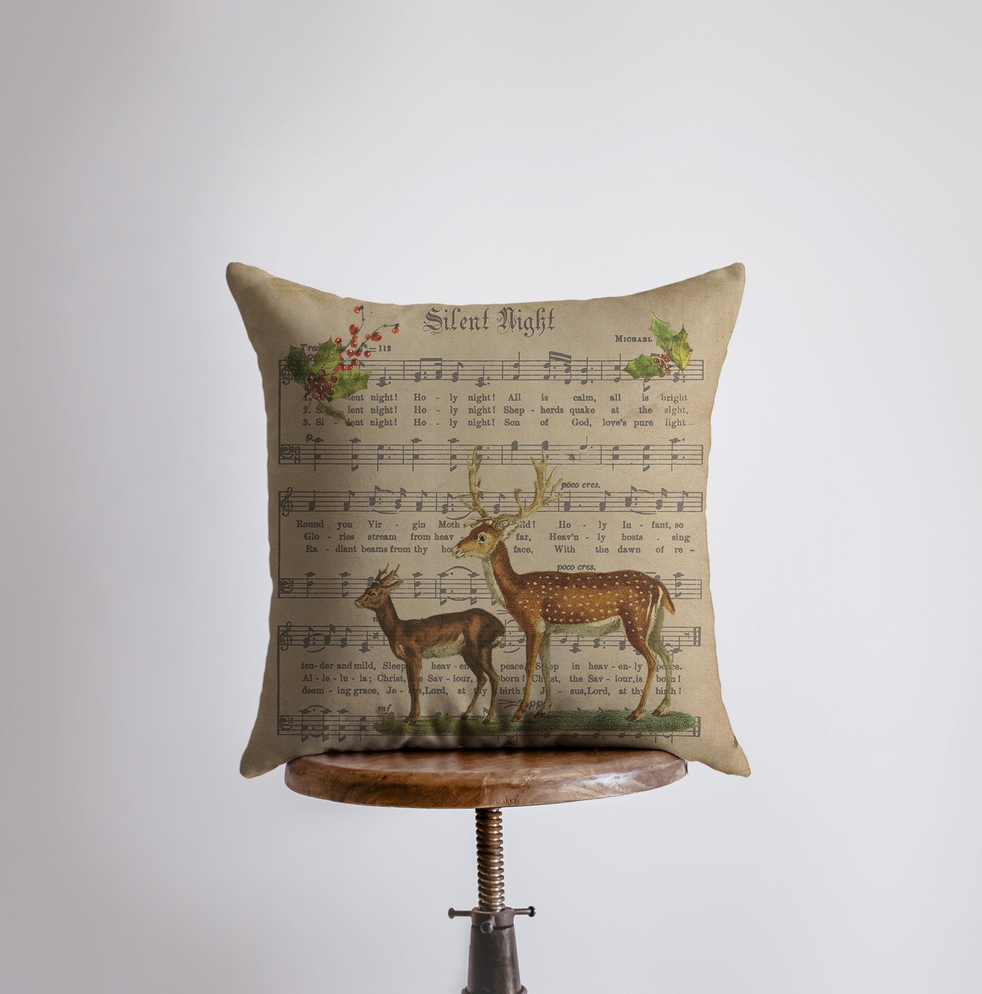Silent Night – Sheet Music Christmas Throw Pillow Cover