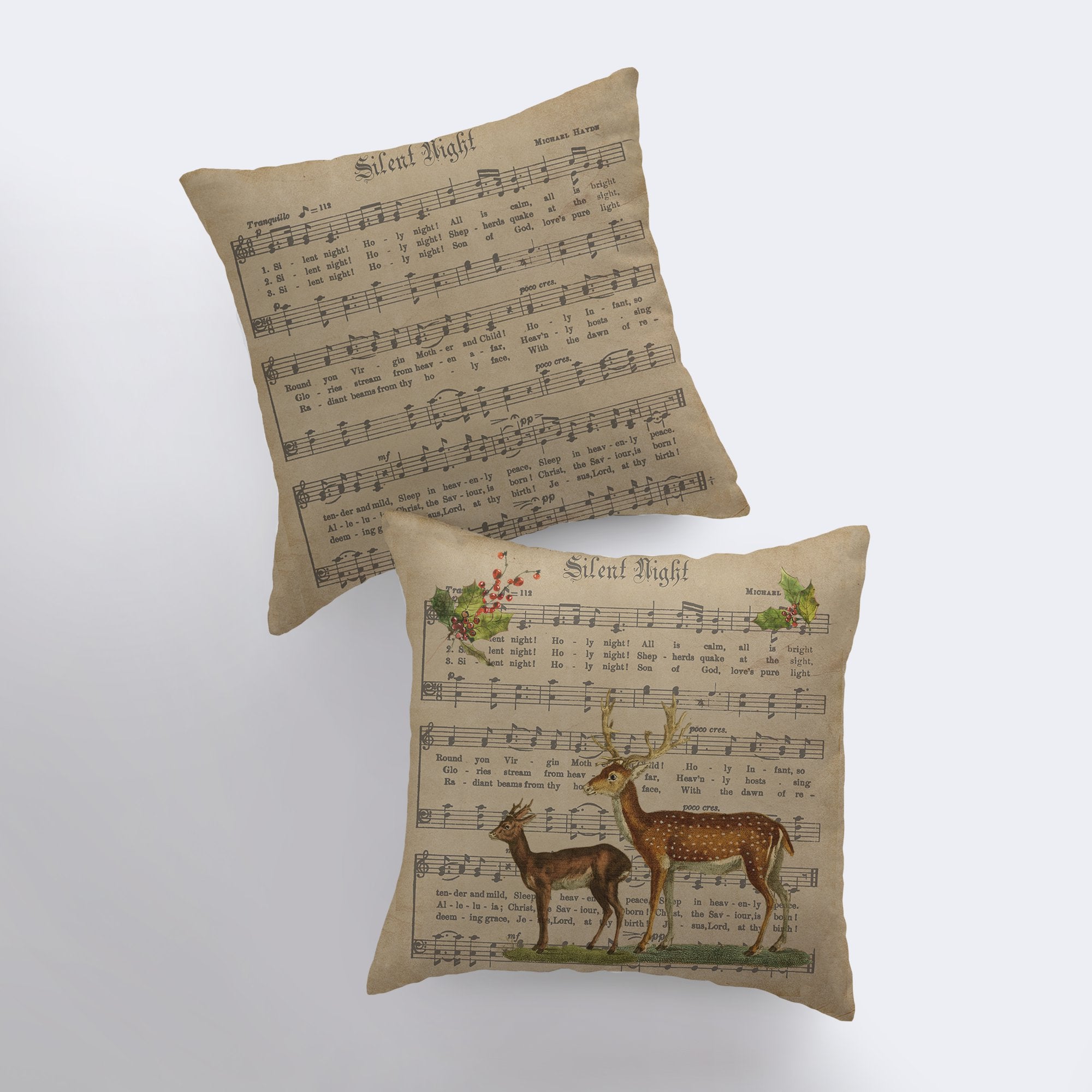 Silent Night – Sheet Music Christmas Throw Pillow Cover