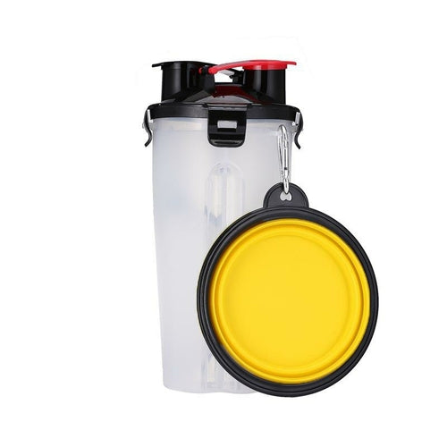 2-in-1 Dog Drinking Water Bottle with Collapsible Bowl