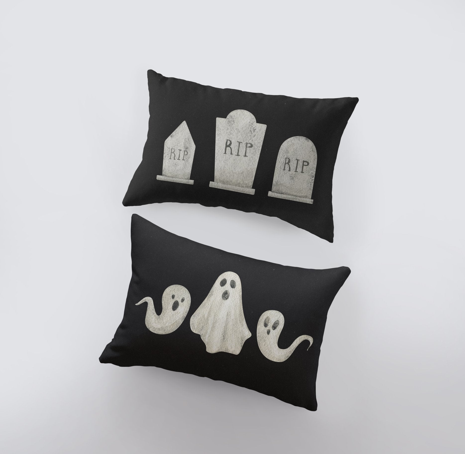 Three Ghosts Throw Pillow Cover – Double-Sided