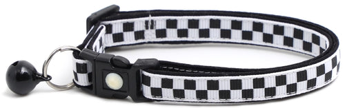 Black & White Checks – Breakaway Cat Collar