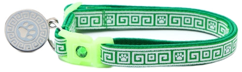 Greek Key – Glow-in-the-Dark - Breakaway Cat Collar