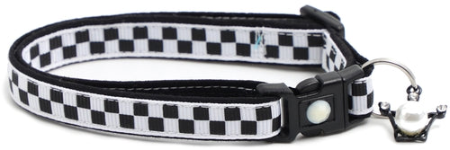 Black & White Checks – Breakaway Cat Collar