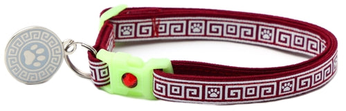 Greek Key – Glow-in-the-Dark - Breakaway Cat Collar