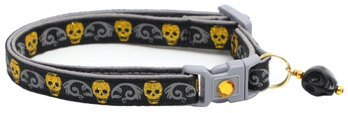 Gold Glitter Skulls – Breakaway Cat Collar