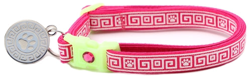 Greek Key – Glow-in-the-Dark - Breakaway Cat Collar