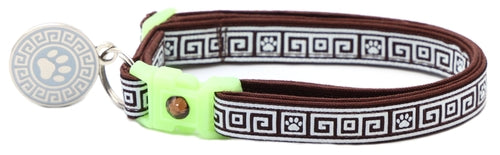 Greek Key – Glow-in-the-Dark - Breakaway Cat Collar