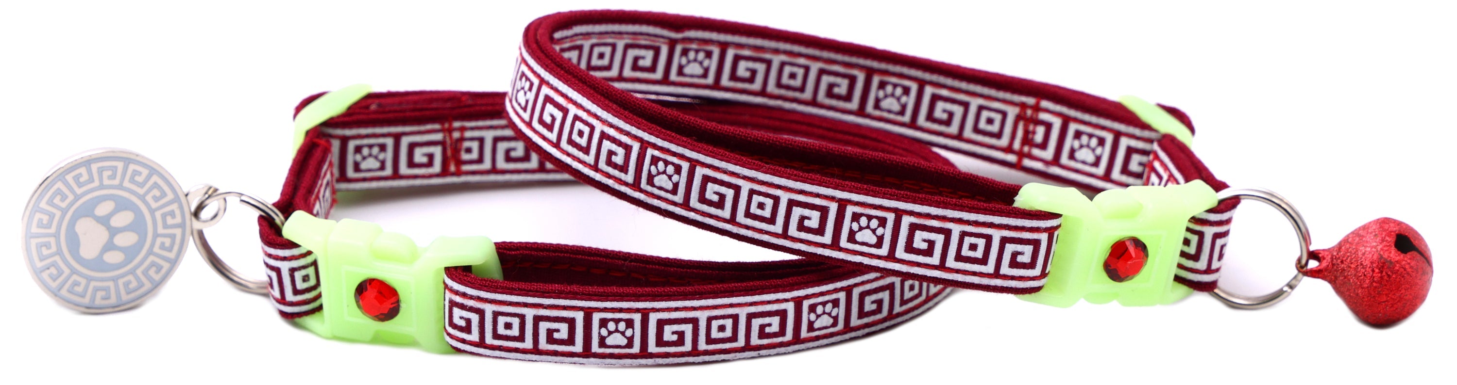 Greek Key – Glow-in-the-Dark - Breakaway Cat Collar