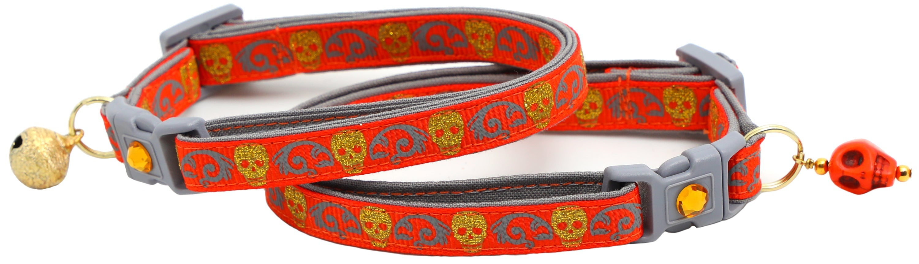 Gold Glitter Skulls – Breakaway Cat Collar