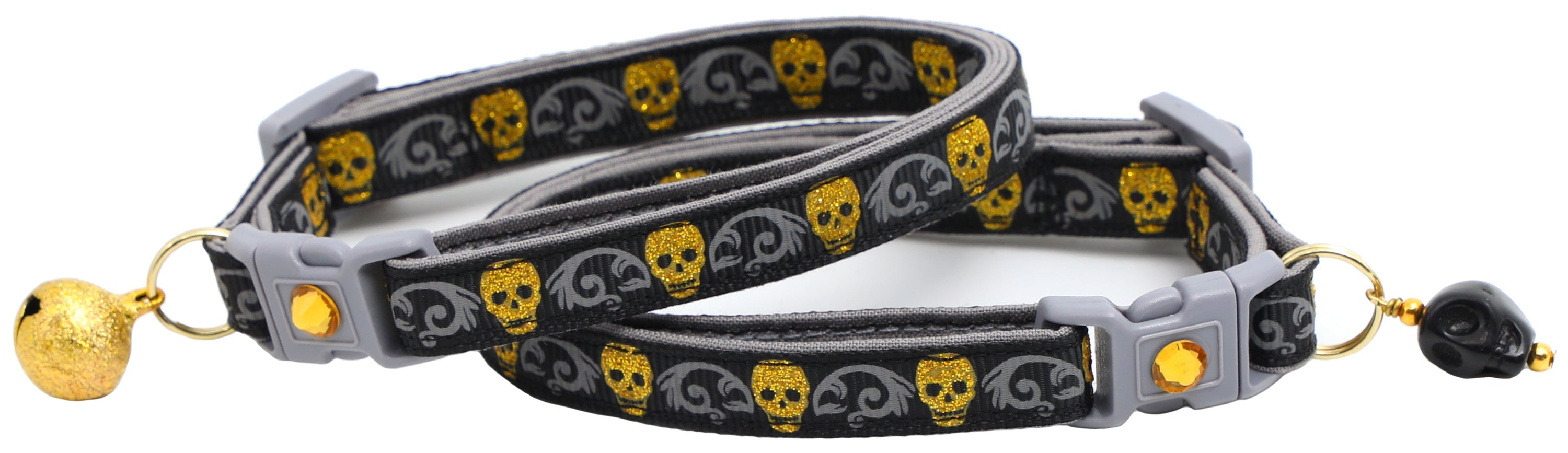 Gold Glitter Skulls – Breakaway Cat Collar