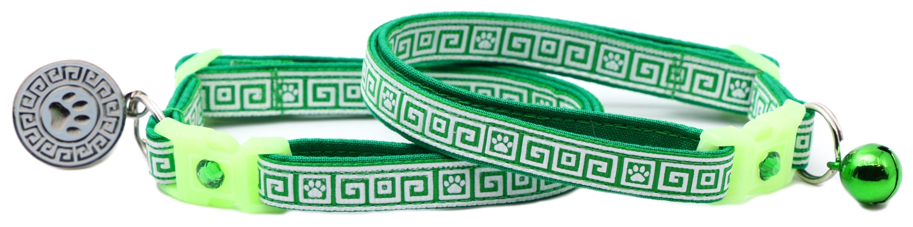 Greek Key – Glow-in-the-Dark - Breakaway Cat Collar