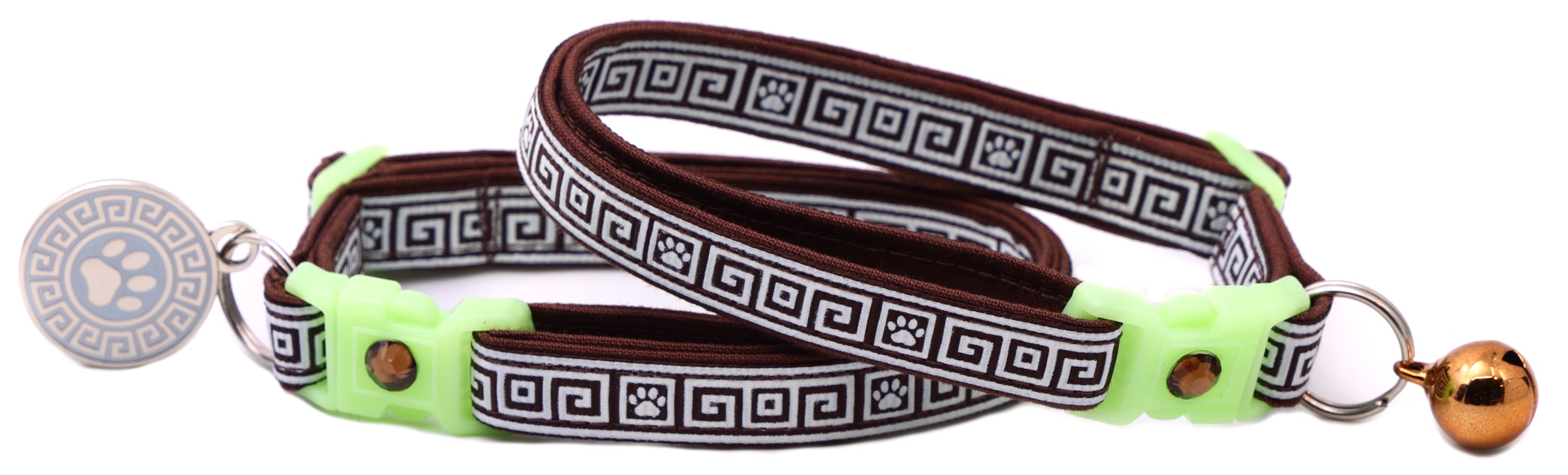 Greek Key – Glow-in-the-Dark - Breakaway Cat Collar
