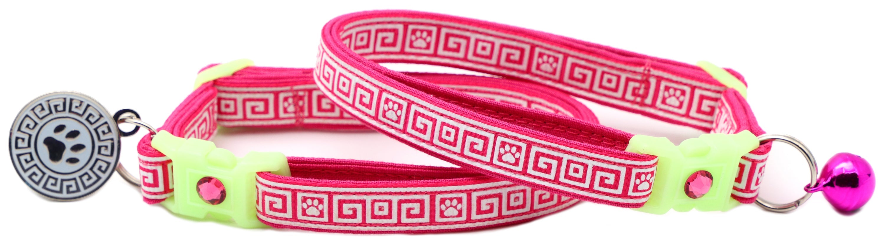 Greek Key – Glow-in-the-Dark - Breakaway Cat Collar