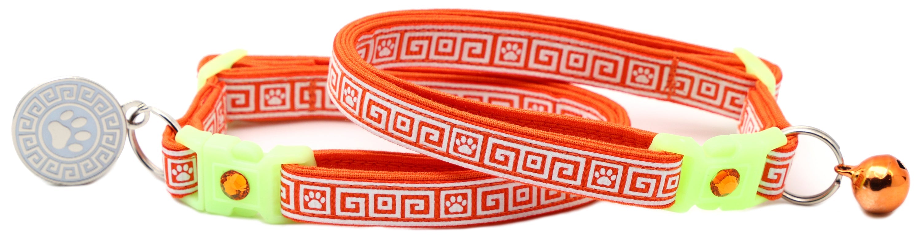 Greek Key – Glow-in-the-Dark - Breakaway Cat Collar