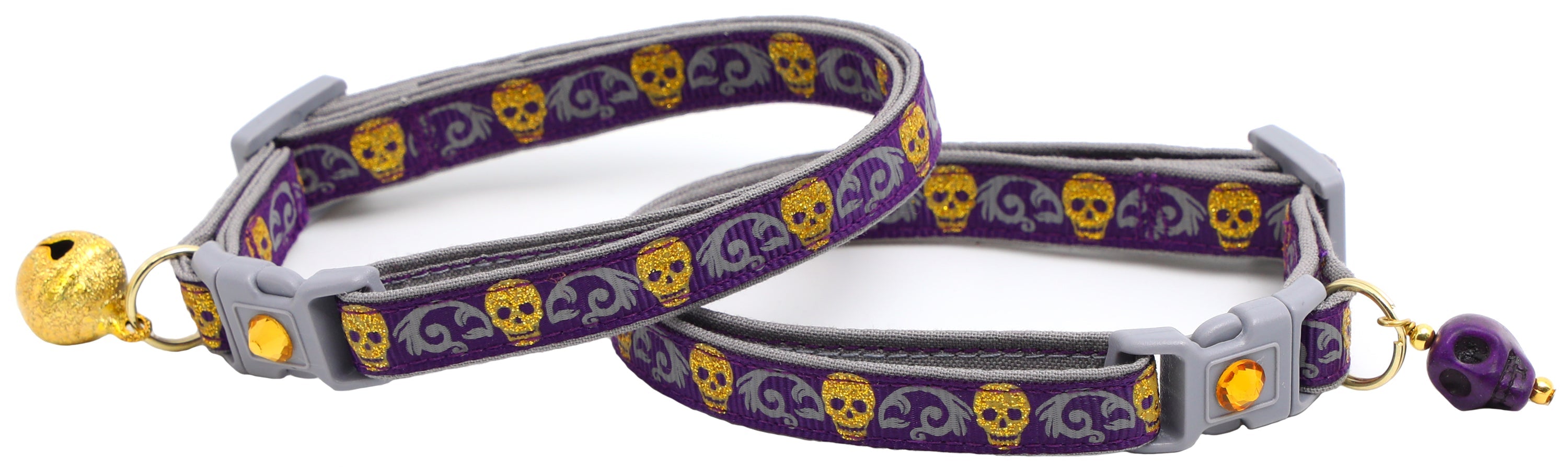 Gold Glitter Skulls – Breakaway Cat Collar
