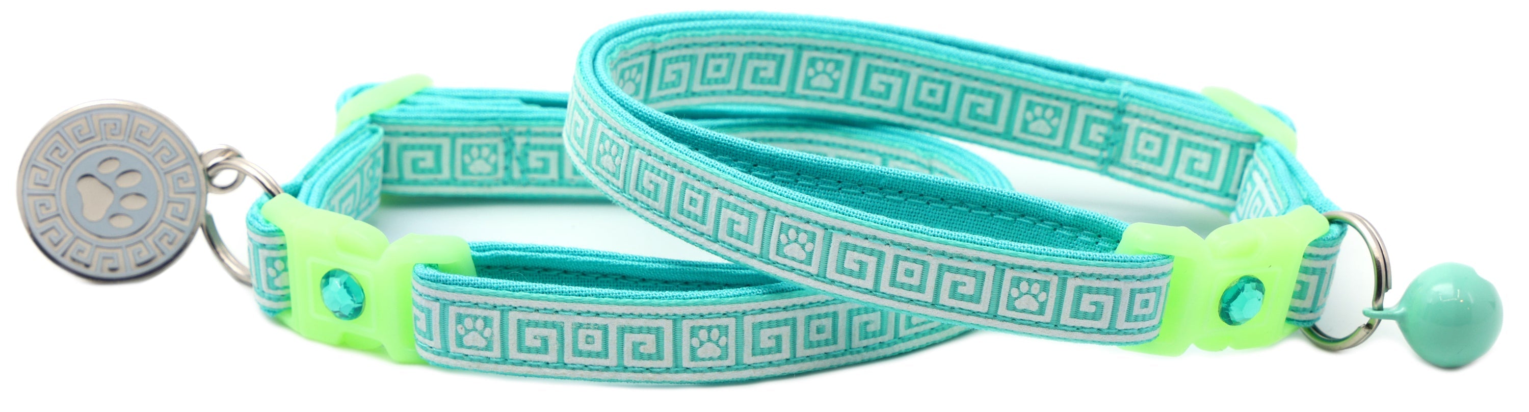 Greek Key – Glow-in-the-Dark - Breakaway Cat Collar