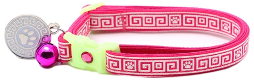 Greek Key – Glow-in-the-Dark - Breakaway Cat Collar