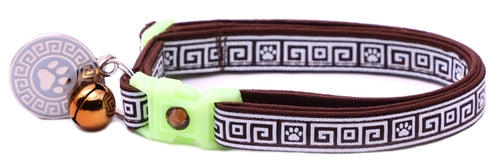 Greek Key – Glow-in-the-Dark - Breakaway Cat Collar