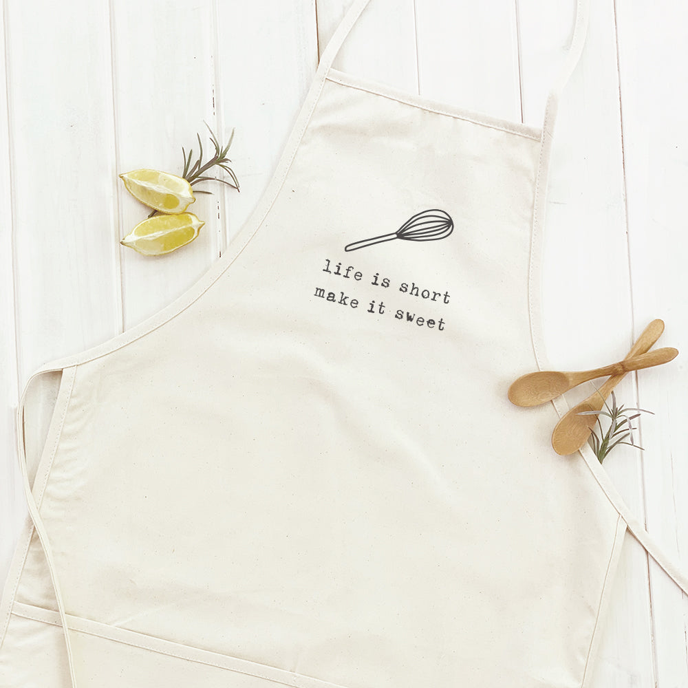 Life is Short (Whisk) Cotton Canvas Apron
