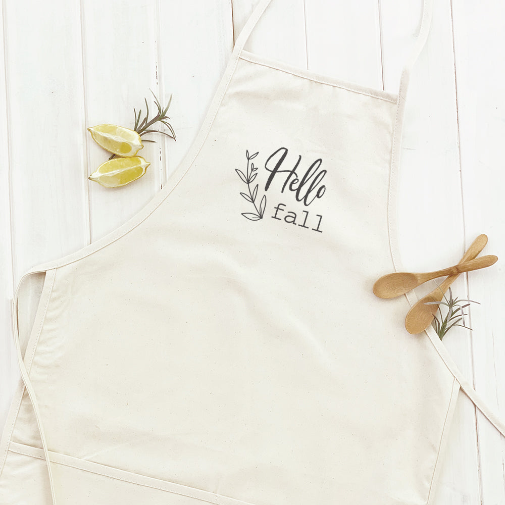 Hello Fall Cotton Canvas Apron