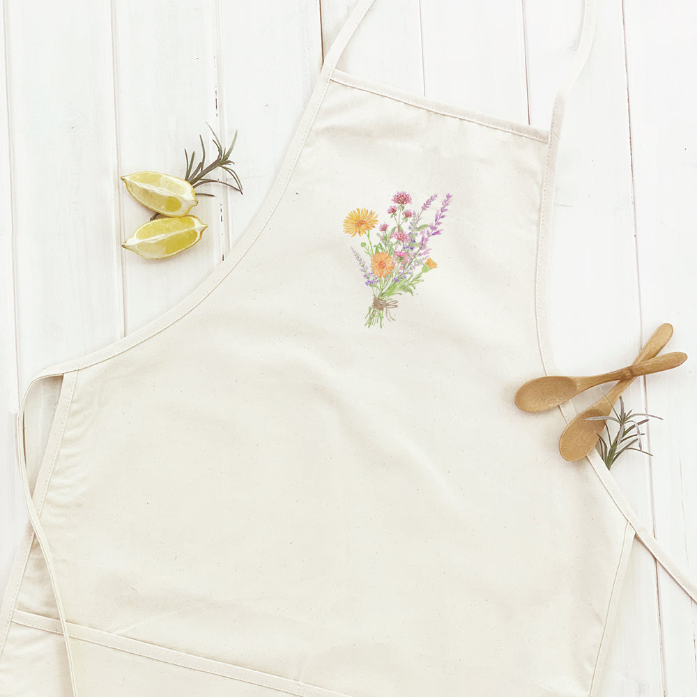Garden Bouquet Cotton Canvas Apron