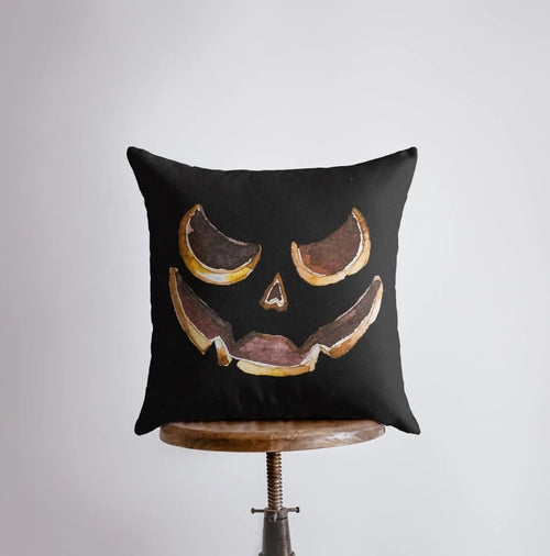 Spooky Jack O’Lantern Face Throw Pillow Cover