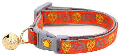 Gold Glitter Skulls – Breakaway Cat Collar