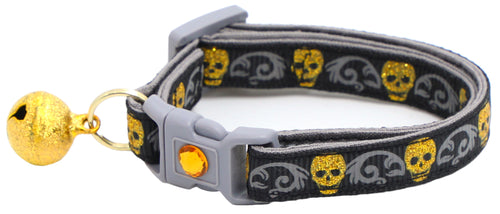 Gold Glitter Skulls – Breakaway Cat Collar