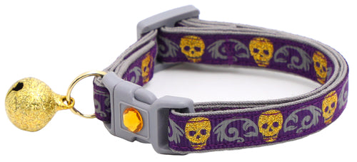 Gold Glitter Skulls – Breakaway Cat Collar