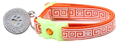 Greek Key – Glow-in-the-Dark - Breakaway Cat Collar