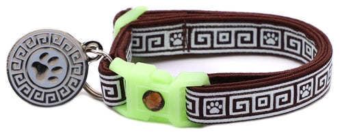 Greek Key – Glow-in-the-Dark - Breakaway Cat Collar