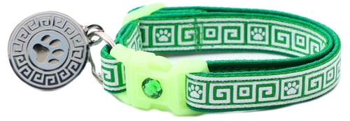 Greek Key – Glow-in-the-Dark - Breakaway Cat Collar