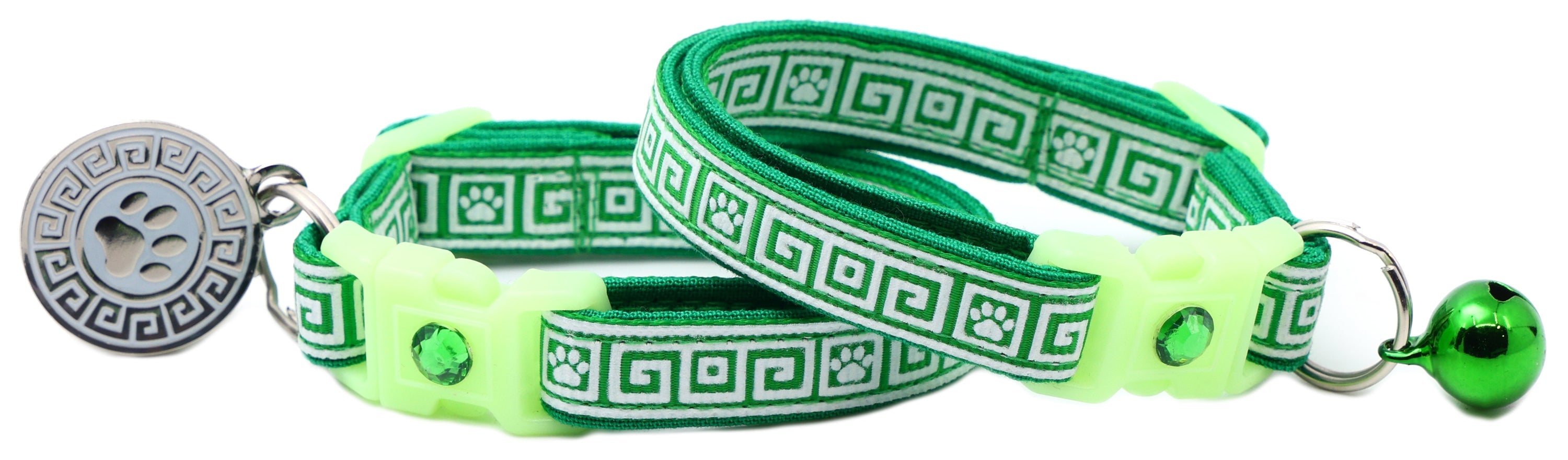 Greek Key – Glow-in-the-Dark - Breakaway Cat Collar