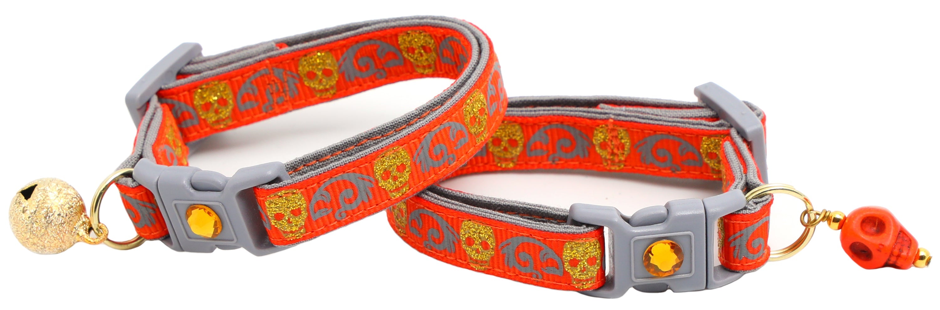 Gold Glitter Skulls – Breakaway Cat Collar